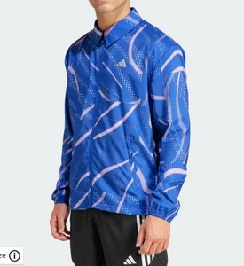 Giacca uomo FZ Adidas On The Run Break The Norm blu bianca nuova con etichette $100 taglia M IQ3805 - Foto 1 di 10