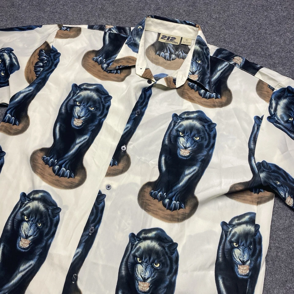 Camisa De Colección 212 NPC EE. UU. Pantera Abotonada Manga Corta Japón Corea AOP RARA XL Foto 1 de 4