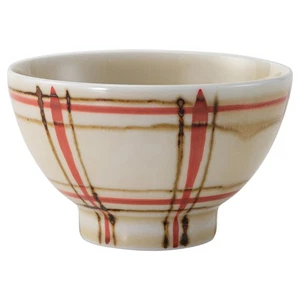 Arrocero Hasami Ware, aproximadamente 11 cm de diámetro, patrón a cuadros, rojo, _ - Imagen 1 de 1