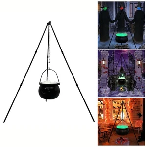 Cauldron On Tripod Halloween Decoration Witch Jar Set Outdoor Brand New - Picture 1 of 10