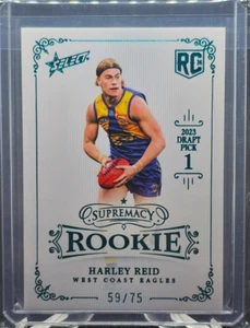 2024 AFL Select Supremacy Rookie HARLEY REID 59/75 West Coast Eagles - Picture 1 of 2