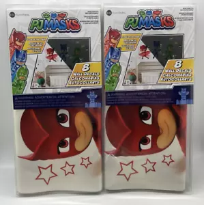 2-PACK RoomMates PJ MASKS Catboy Owlette Gekko Decor Glow In Dark 8 Wall Decals - Picture 1 of 5