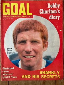 Goal Soccer Weekly Magazine #24 Jan 1969 Cover Alan Ball Everton 917f - Imagen 1 de 2