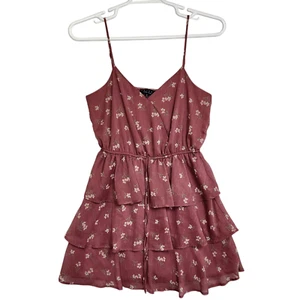 Vestido Solero Trixxi Mujer Medio Rosa Floral Tirantes Volantes Brillante - Imagen 1 de 7