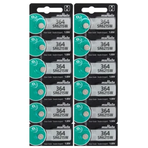 12 Murata 364 SR621SW Silver oxide Batteries - Replaces Sony - Picture 1 of 3