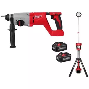 Milwaukee Rotary Hammer 18V Li-Ion Cordless w/Rocket Tower Light+2 6.0Ah Battery - Picture 1 of 6