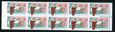 Australia 1990 Christmas booklet, 10 x 38c Kookaburras Scott 1194a VF Mint NH - Image 1 of 2