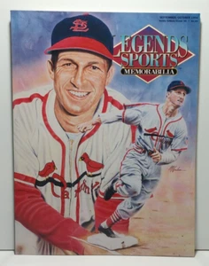 Rivista Legends Sports Memorabilia Stan Musial 1994 con foglio di carte non tagliato - Foto 1 di 4