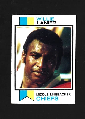 1973 TOPPS SET-BREAK # 410 WILLIE LANIER KANSAS CITY CHIEFS HOF GD-VG (CREASE) - Image 1 of 2