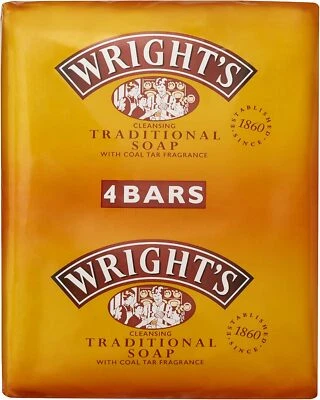 WRIGHTS Wright's Coal Tar Soap for everyday skin cleansing 4 bars || 100g