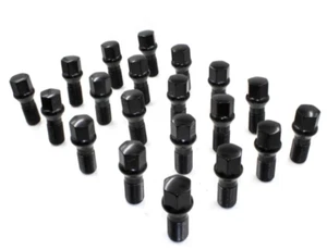 20x 12x1.25 BLK 19MM HEX CONE SEAT WHEEL LUG BOLTS 28MM SHANK FIAT 500 DART JEEP - Picture 1 of 2