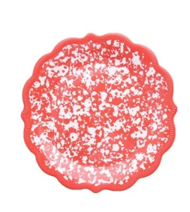 The Pioneer Woman Salad Plates Set Of 4 Country Splatter Coral Melamine new - Picture 1 of 6