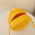 Kids Sunflower Straw Shoulder Bag Girl Summer Sweet Purse Handbag (Yellow)