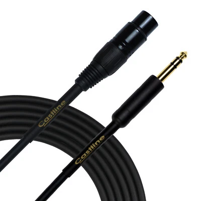 Castline Gold XLR Female to 1/4" TRS Patch Cable Mogami Neglex 2549 - Image 1 of 4