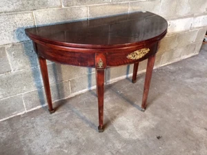 Antico Tavolino da Gioco Impero a Mezzaluna - Restaurato (in corso d'opera) - Foto 1 di 12