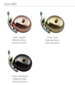 Crane Bell Co. Suzu Klingel mit Stahlbandhalterung - passend für 22,2 - 25,4 mm Lenker - Bild 1 von 12