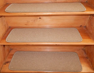 14 Step  9'' x 30'' + 1 Landing 30'' x 30''  Stair treads Tufted carpet Wool . - Picture 1 of 5