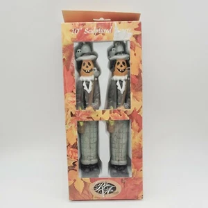 Scarecrow Fall Halloween Taper Candles—Set Of 2—NIB Creepy - Bild 1 von 4