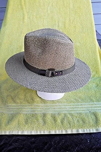 NWT'S! ORIGINAL PANAMA JACK sz. MED. SAFARI BUCKLE OUTBACK GREEN/TAN WOVEN HAT!  - Picture 1 of 12