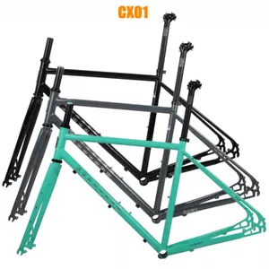 Road Bicycle Steel Frame Disc Brake Gravel Off-Road Bike Frameset Carbon Fork - Picture 1 of 30