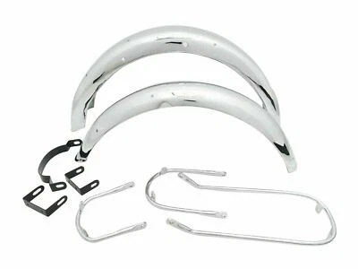 Juego de guardabarros delantero trasero cromado + soporte para Triumph T140 Bonneville Bonnie Foto 1 de 4