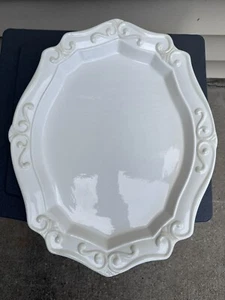 Prinzessinnenhaus exklusiver Pavillon elfenbeinfarben off weiß Servierteller Teller 19 Zoll - Bild 1 von 6