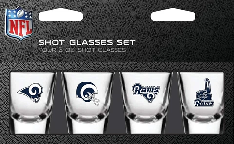 NFL Los Angeles Rams Shot Glass Set4 Pack Cover