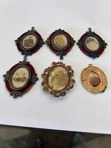LOT of 6 Vintage Dollhouse Miniature Victorian Wall Pictures Metal Composite - Picture 1 of 10