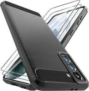 Für Galaxy S25 S25 Ultra Hülle Carbon Cover Stoßfest + Glas Displayschutz - Bild 1 von 9