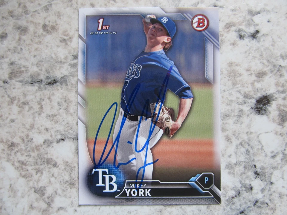 Rays Mikey York Signed Autographed 2016 1st Bowman Mint - Image 1 of 1