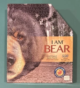 Mad Capp  I Am Bear Puzzle  Head Shape with Poster  550 piece  27" X 27" - Picture 1 of 10
