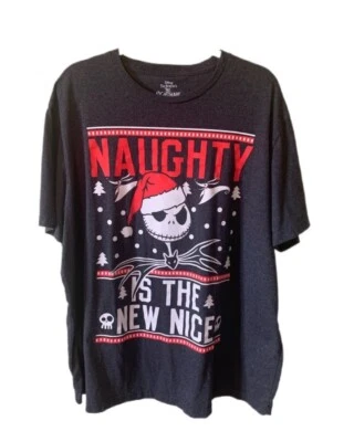 Pesadilla antes de Navidad Travieso es el nuevo bonito 2XLT XXLT Camiseta Halloween Foto 1 de 3