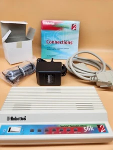 US Robotics 56K External Fax Modem White Model: 0459 lot USED - Photo 1/4
