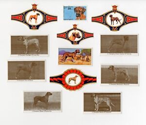 RHODESIAN RIDGEBACK VINTAGE DOG COLLECTIBLE CARDS STAMP AND BANDS