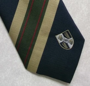 Tie Necktie Mens Vintage SHIELD CRESTED Club Association Society College - Picture 1 of 4