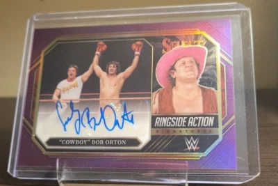 2023 Select WWE "COWBOY" BOB ORTON Ringside Action Signatures Auto Purple /35 - Image 1 of 4