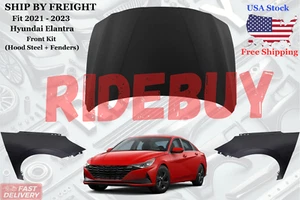 Fit 2021 2022 2023 2024 Hyundai Elantra Front Kit Hood Steel + Fenders (LH & RH) - Picture 1 of 5