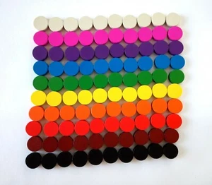 15mm Round Wooden Counters Coloured Circle Board Game Tokens Upgrade Parts Bits - Picture 1 of 20
