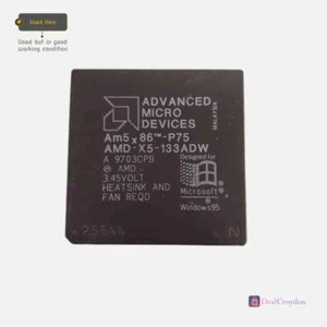 AMD X5 133ADW ADVANCED MICRO DEVICES AM5X86 P75 3.45V CPU PROCESSOR VINTAGE - Picture 1 of 3
