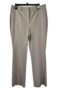 Theory Wool Blend Slim Fit Trousers Womens 10 Tan Taupe Pants Full Length Pocket - Picture 1 of 11