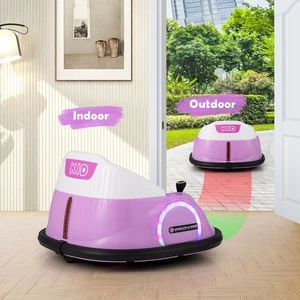 Kids Ride on Bumper Car 12V Electric Bumping Car 360 Degree Spin Pink - Picture 1 of 9