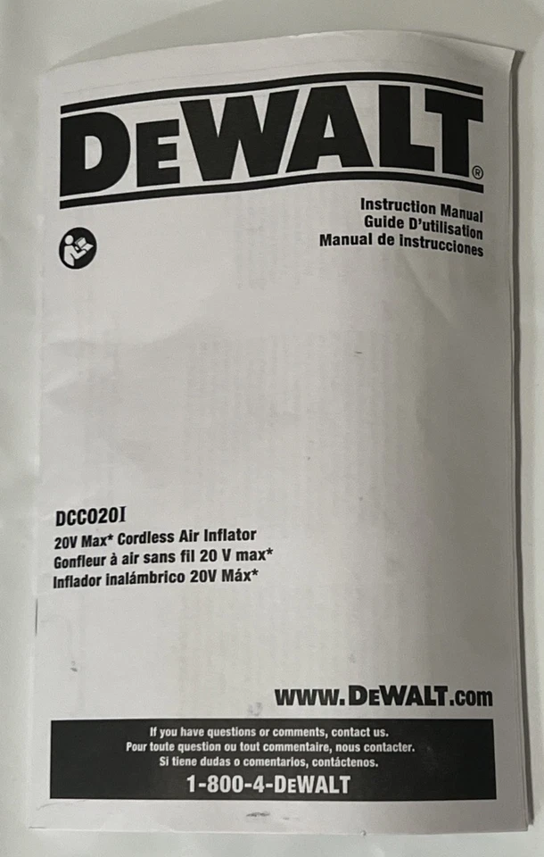 DEWALT DCC020I INSTRUCTION MANUAL - Image 1 of 1