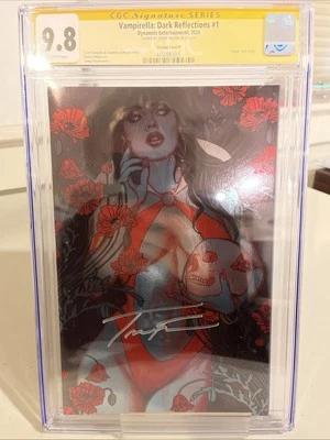 VAMPIRELLA DARK REFLECTIONS #1 CGC SS 9.8 SIGNED BY JENNY FRISON 1:10 FOIL - Image 1 of 2