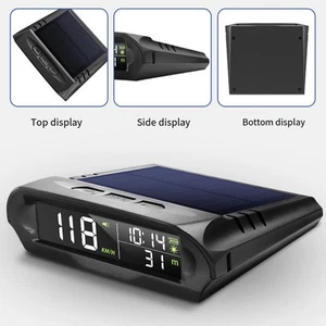 Bezprzewodowy solarny prędkościomierz GPS HUD wyświetlacz do samochodów z funkcją alarmu - Zdjęcie 1 z 12