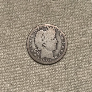 1901-O New Orleans Barber Quarter Dollar Liberty Head 25c Coin VG+ - Picture 1 of 2