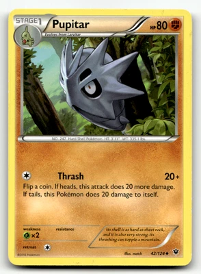 Pupitar 42/124  Uncommon XY - Fates Collide LP - Image 1 of 2