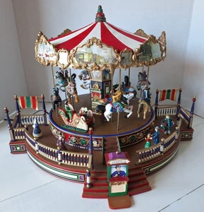 Vintage 1997 Mr. Christmas Holiday Around The Carousel Animated Musical See Video - Bild 1 von 15
