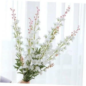 33.5" Long Delphinium Artificial Flowers Larkspur Silk Flowers Bulk Fake White - Picture 1 of 7