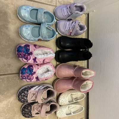 Toddler Girl Shoes/Boots/ Slippers Size 6 Lot of 7 Pairs Mixed Brands - Image 1 of 4