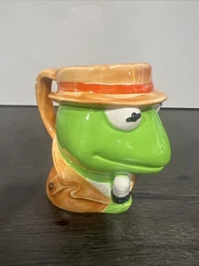 Vintage Sigma Keramik Muppets Kermit der Frosch Nachrichten Reporter Kaffeebecher - Bild 1 von 7